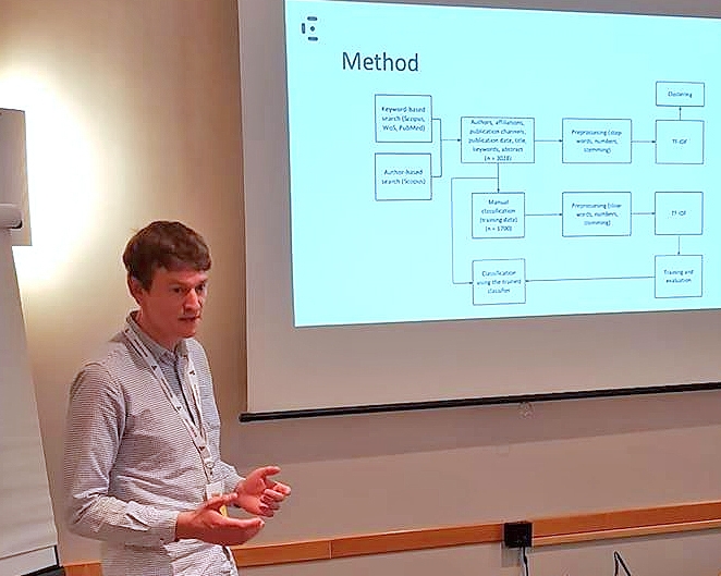 Andrius Budrionis presented findings on the Norwegian e-health search.