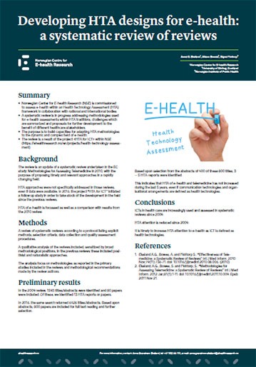 Poster 2017 13 70x100 Developing HTA designs for e health 359w