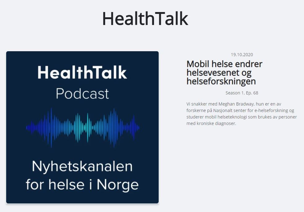 Meghan Bradway snakker om mulighetene m-helse gir oss, i denne ferske podcastepisoden på healthtalk.no.